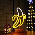 ENUOLI Banana Neon Sign, LED Light Banana Neon Sign Decoration Art Lamp for Bedroom Kids Room Christmas Birthday Wedding Party, 11.8 x 7.08 inches, Yellow, Plastic