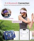 Voerou Sleep Headphones 3D Sleep Mask with Bluetooth 5.4 Headphones, Eye Maks for Sleep with Soft Breathable Fabric & HD Stereo Speakers, Cool Tech Gadgets Christmas Gift for Men Women Teen Boys Dad