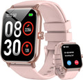 Smart Watch for Men Women, 1.85" HD Fitness Tracker with Bluetooth Calls, 5 ATM Waterproof, 130+ Sport Modes, 24/7 Heart Rate/Sleep Monitor, Pedometer, Calories, Smartwatch for Android iOS (Pink)