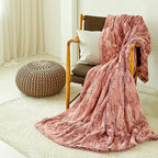 MHD l [Made in Korea] Premium Faux Fur Throw Blanket :Luxury Double-Sided 15mm Microfiber Blanket, 800 GSM :Dusty Rose, 60" x 79"