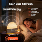 Sunrise Alarm Clock for Heavy Sleepers & Adults, Wake Up Light with Bluetooth Speaker, White Noise Machine with 30 Soothing Sounds, FM Radio, Dual Alarms, Dimmable Clock, Smart Touch Screen