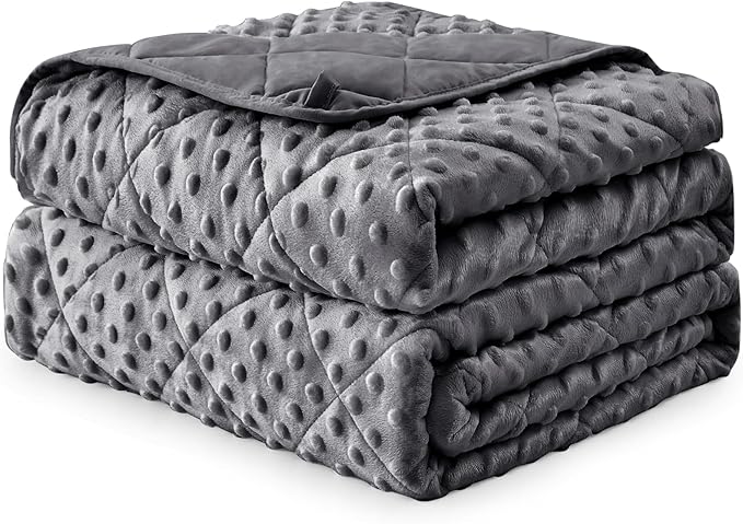Grey Weighted Blanket Kids 10lbs, 40"x60", Breathable Cooling Minky Heavy Throw Blanket for 80-120lbs, Soft Winter Thick Big Blankets Weighted Comforter Gift for Sleeping