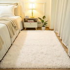 Softlife Area Rug for Bedroom, Fluffy Shag Plush 3x5 Cream Rugs for Living Room Girls, Shaggy Throw Soft Fuzzy Small Kids Carpet for Dorm Bedside Ultra Cozy Non-Slip Indoor Decor