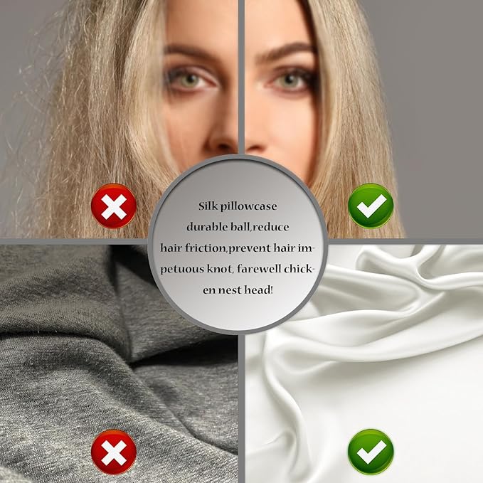 Mulberry Silk Pillowcase for Hair and Skin Standard Size 20"X 26" Pillow Case with Hidden Zipper Soft Breathable Smooth Cooling Silk Pillow Covers for Sleeping (Ivory,Standard,1Pcs)
