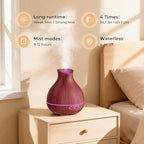 BZseed Aromatherapy Essential Oil Diffuser 550ml 12 Hours Wood Grain Aroma Diffuser with Timer Cool Mist Humidifier for Large Room, Home, Baby Bedroom, Waterless Auto Shut-off,7 Colors Lights Changing