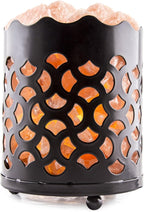 Himalayan Pink Salt Lamp Basket & Dimmer Cord Bulb (Fan)