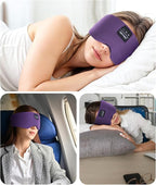 Sleep Mask with Bluetooth Headphones, Blackout Sleep Headphones for Side Sleepers, Ultra-Thin Bluetooth 5.4 Stereo Speaker Eye Mask for Travel, Meditation, Cool Gadgets (Purple)