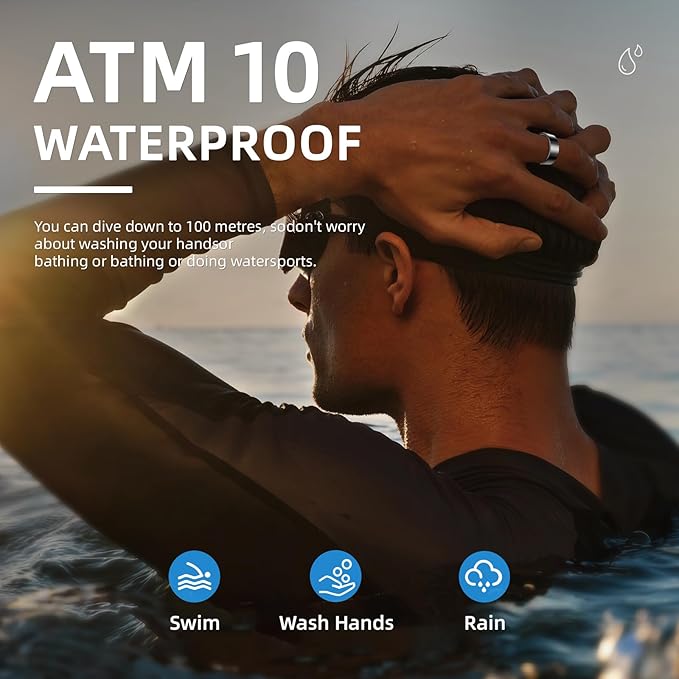 Smart Ring Pro, Fitness Tracker with Heart Rate, Blood Pressure, Stress, Sleep Tracking, Step Tracking, 10ATM Waterproof, Smart Ring for iPhone and Android (Silver 2.0, 13)