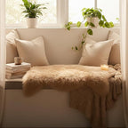 OGLAND Genuine Fluffy Sheepskin Rug, Shaggy Wool Fur Lambskin Throw Pad for Bedroom Living Room Carpet Sofa Cover Chair Side of The Bed Couch Bench Dog Pray Cushion Mat