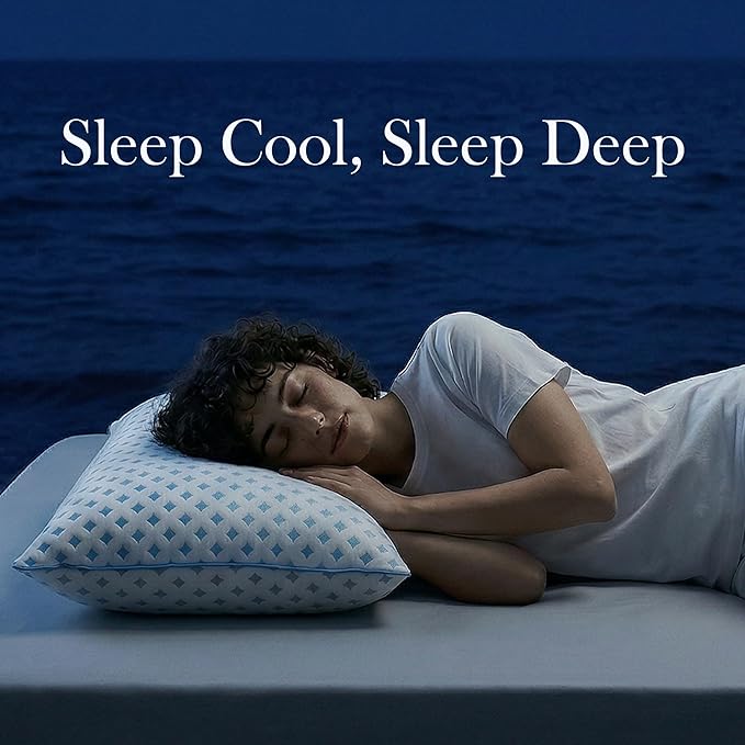 Pillows Queen Size Set of 2 for Sleeping, Cooling Adjustable Memory Foam Pillows, Dual Fill Design Helps Maintain Shape, Breathable Washable Cover