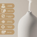 Diffuserlove Ceramic Essential Oil Diffuser 160ML Aromatherapy Diffuser for Home Bedroom Room Cool Mist Humidifier Stone Air Diffusers (Size:6.8" H x 3.6" W)