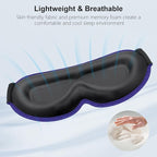 Gritin 100% Blackout Sleep Eye Mask for Women Men,Zero Eye Pressure Sleeping Mask-Ergonomic Design 3D Cutout Eye Movement and Eyelash Friendly Night Blindfold,Soft&Comfortable for Sleeping-Deep Purple