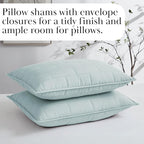 Southshore Fine Living, Inc. Oversized Full/Queen Quilt Set, Lightweight Coverlet, All Season Quilt Bedding with 2 Shams, Brick Pattern Symmetrical Stitching, Quilted Bedspreads Queen Size, Sky Blue