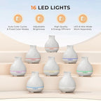 BZseed Aromatherapy Essential Oil Diffuser 550ml 12 Hours White Wood Grain Aroma Diffuser with Timer for Large Room, Home, Baby Bedroom, Waterless Auto Shut-Off, 7 Colors Lights Changing