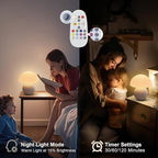 KARTOOSH Cordless Cute Mushroom Lamp with Remote Control, 9 RGB, Cordless Lamps for Tables, 3 Color Temperature, Stepless Dimmable, Timer, Memory, Unique Aesthetic Home Decor for Living Room (White)
