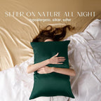 ZIMASILK 100% Pure Mulberry Silk Pillowcase for Hair and Skin Health,Soft and Smooth,Both Sides Premium Grade 6A Silk,600 Thread Count,with Hidden Zipper,1pc(Standard 20''x26'',Blackish Green)
