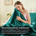 BEDELITE Satin Sheets Queen Size Bed Set, Luxury Soft Teal Silky Sheets for Hair and Skin, Similar to Silk Bed Sheets Set 4 Pieces （1 Deep Pocket Fitted Sheet, 1 Flat Sheet, and 2 Pillowcases）