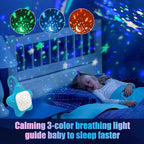 White Noise Machine for Baby with Star Projector | Sleep Aid Music for Nursery & Travel | Portable Sound Machine Lullabies for Infants, Toddlers, Kids