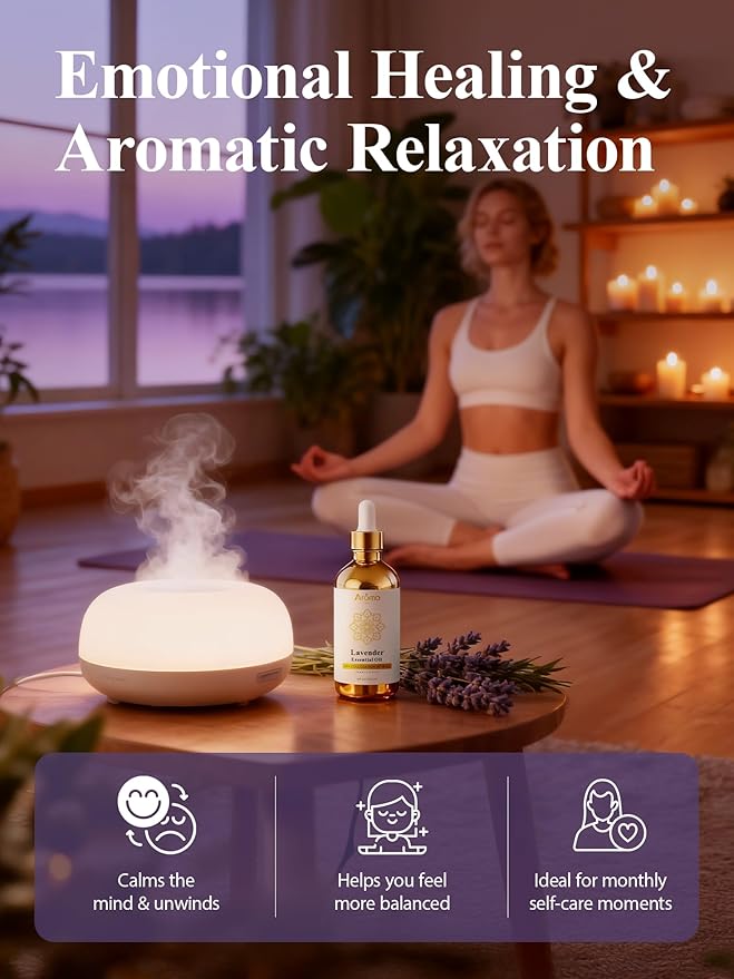 100% Pure Lavender Essential Oil 4 fl oz - Essential Oils for Skin & Diffusers & Home Care, Candle Making, Gifts for Women - Lavender Essential Oil for Diffuser Helps Me Relax/Calming