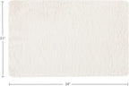 Home-Complete Faux Fur Bath Mat – 21x34-Inch Nonslip Jacquard Faux Fur Rug for Washable Rug Bathroom or Kitchen, Beige