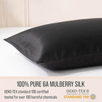 Bella Coterie Luxury Silk Pillowcase for Hair and Skin | 30 Momme | 100% Pure 6A Mulberry Silk | Super Soft | Perfectly Plush [King, Jet Black]