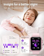 Smart Watch for Women Men Fitness: Smartwatch for iPhone Android with SpO2 Blood Oxygen/Heart Rate Monitor, Sleep Tracking, Bluetooth Calls , 120+ Sports Modes, IP68, 2 Bands 30-Day Battery Life
