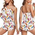 Ekouaer Silk Pajamas for Women Satin Cami Pjs Set V Neck Camisole Shorts Set Adjustable Strap Sleepwear