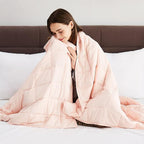 CuteKing Weighted Blanket for Adults(15lbs, 48"x72", Pink) Heavy Blanket for 140-150lbs, Weighted Blanket for Cooling & Heating with Premium Glass Beads, Soft Thick Blanket for Adult All-Season