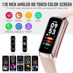 Fitness Tracker, Activity Trackers with 24/7 Heart Rate, Blood Oxygen Blood Pressure Sleep Monitor, Step Counter with 1.1" AMOLED Touch Color Screen, Calorie Pedometer Health Smart Watch for Women Men