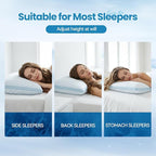 QUTOOL Double Sided Cooling Pillow for Hot Sleepers, Shredded Memory Foam Pillows King Size Set of 2, Adjustable Soft & Firm Gel Bed Pillow for Side, Back, Stomach Sleepers