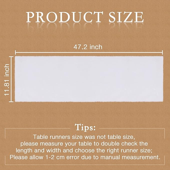 duduta White Faux Fur Table Runner 48 inches Long, Fluffy Dresser Runner Covers Coffee Table Runner Spring Easter Home Decor