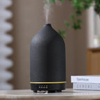 Gooamp 200ML Ceramic Essential Oil Diffuser - Ultrasonic Aromatherapy & Humidifier with 7-Color LED Lights, Auto Shut-Off, Black, 1H/3H/6H Timer | Scent for Home, Office, Yoga