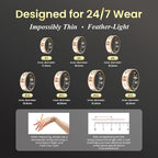 Enamel Craft Smart Ring for Women & Men - No Subscription Fee Fitness Tracker with Sleep Tracking, Heart Rate, SpO2 - IP68 Waterproof for iPhone Android - Activity Tracker, Remote Camera (11)
