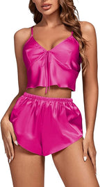 OPOIPIN Women's 3 Piece Pajama Set Sexy Cami Top and Shorts with Robe Sleepwear Loungewear Set