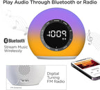 iHome Sunrise Alarm Clock Radio with Bluetooth Speaker, Color Changing Lamp, and USB Charging (iBT32)