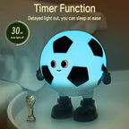 Soccer Night Light, 7 Colors Dimmable Bedside Lamp, Touch Control Night Lamp with Timer for Kids Adults, Used for Camping Party Room Decor (Soccer)