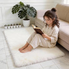 Shag White Rug Small 2x3 Area Rugs for Bedroom Dorm Living Room - Non Slip Ultra Fluffy Shaggy Bedside Area Rugs for Kids Room, Girls Room, Study, Office, Entryway, Playroom, Modern Carpet