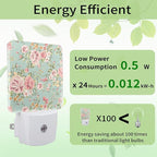 Shabby Chic Rose Night Light, Night Light Plug into Wall with Dusk to Dawn Sensor, LED Lamp Energy Saving Lights for Men Women Boys Girls,Lamp for Bedroom Bathroom Hallway