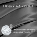 MR&HM Satin Bed Sheets, King Size Sheets Set, 6 Pcs Silky Bedding Set with 15 Inches Deep Pocket for Mattress (King, Dark Grey)