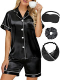 DOLOS Silk Satin Pajama Set for Women Short/Long Sleeve 2-Piece Silky Pajamas for Women Button Down Pjs Sleepwear Loungewear
