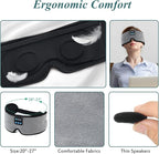 Sleep Headphones, Update Wireless 3D Eye Mask with Ultra-Thin HD Stereo Speakers for Side Sleepers, Air Travel, Meditation and Relaxation Grey