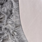 ORINOVA Silver Grey Plush Faux Sheepskin Fur Area Rugs for Bedroom Nursery Washable Shag Rug 4x6 Rectangle Rug