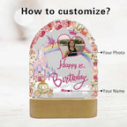 Customized Birthday Gifts Personalized Acrylic LED Night Light Lamp Plaque Custom Photo Name Age Birthday Gifts for Kids(B-Castle)