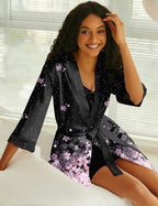 Ekouaer Sleepwear Women's Satin Nightgown with Robes Set 2 Piece Sexy Lace Cami Nightwear