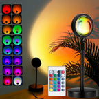 JIMEI Sunset Lamp Projector Led Lights for Bedroom Night Light RGB Lights Sun Sunlight Sunrise Lamp 10w 360° Rotation Mood Lighting Home/Room Decor Christmas Gifts for Women,Desktop Remote