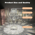 Crystal Table Lamp, 16 Color Changing Touch Crystal Rose Lamp with Remote, Rechargeable LED Diamond Romantic Night Light, Small Acrylic Cordless Table Lamp for Bedrooms Party Dinner Bar Decor Lights