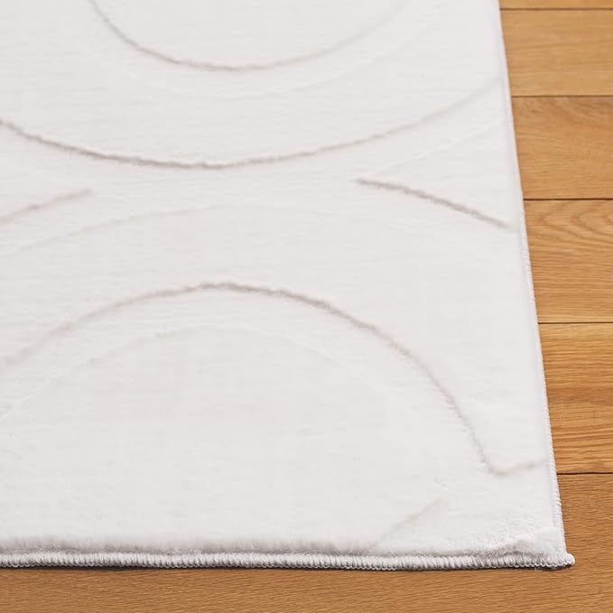SAFAVIEH Washable Rug Faux Rabbit Fur Shag Collection - 8' x 10', Ivory, Slip Resistant & Easy Cleaning, Ideal for Living Room, Bedroom, Dining Space (FRF872A)