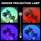 Uonlytech USB Rainbow Projection Lamp Rotatable Indoor Atmosphere Lamp Small Creative Ambient Lighting for Room Decoration