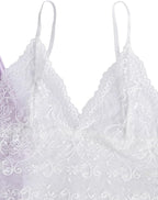 WDIRARA Women' Silk Satin Pajamas Set 4pcs Lingerie Floral Lace Cami Sleepwear with Robe