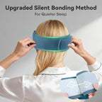 3D Bamboo Cotton Sleep Mask with Bluetooth 5.4 Headphone, Music Wireless Bluetooth Blackout Eye Mask for Side Sleepers, Earphones HD Speaker Microphone for Travel, Gifts for Women Men, Blue